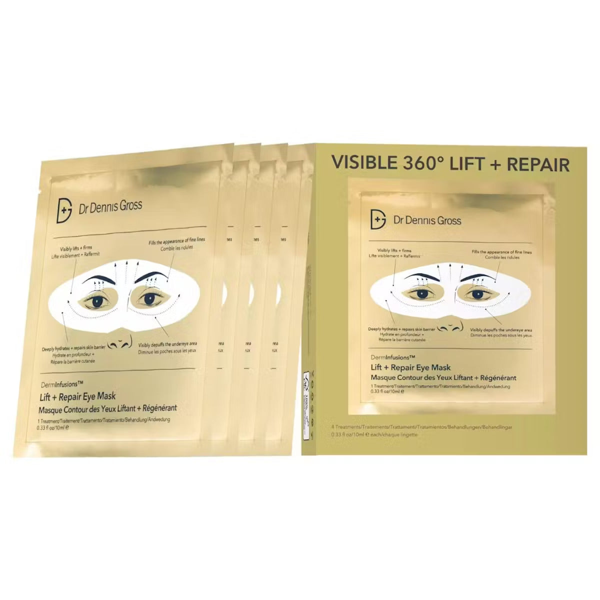 Dr Dennis Gross® DermInfusions™ Fill + Repair Eye Mask 4 stk